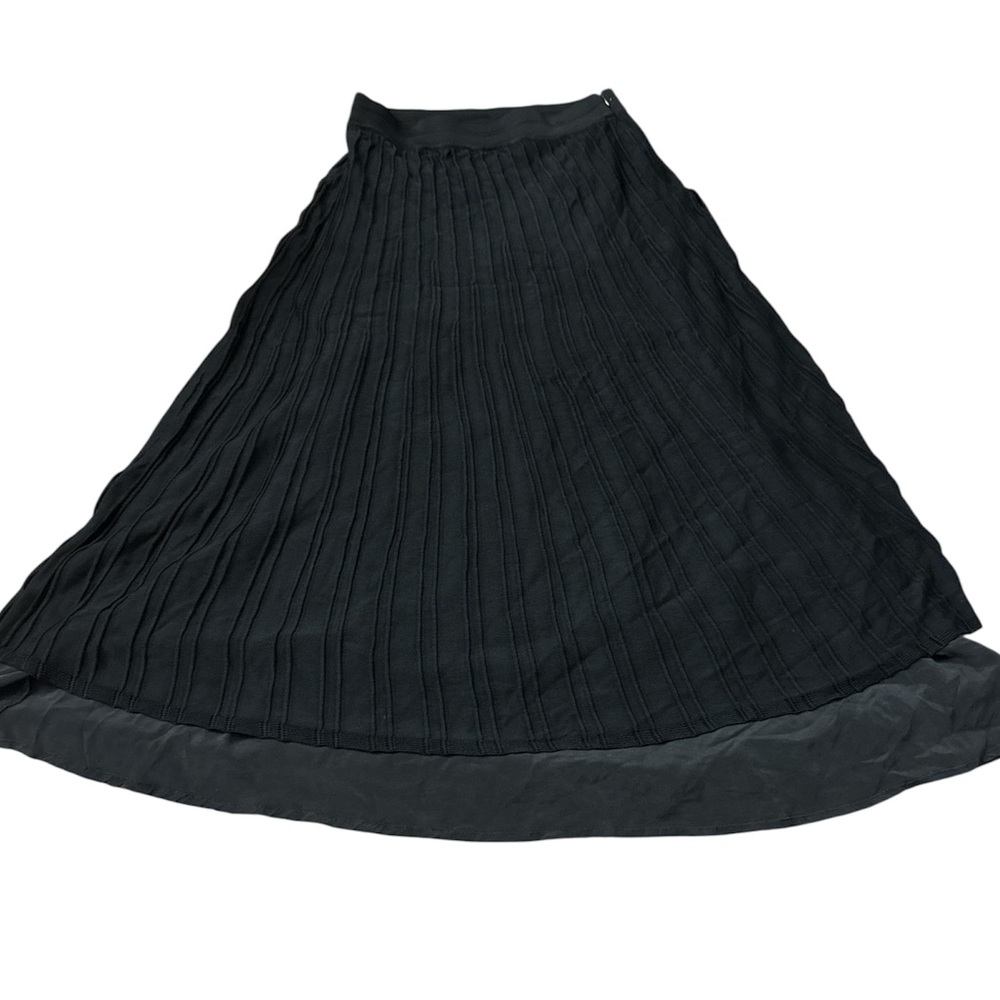 St. John Black Texture Knit Skirt Maxi Silk Lined Luxury Capsule Sz  4 career
